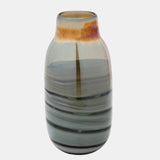 Glass 13"h Metallic Vase, Gray/gold from Sagebrook Home - Luna Furniture