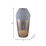 Glass, 14" 2-tone Hand-cut Vase, Metallic from Sagebrook Home - Luna Furniture