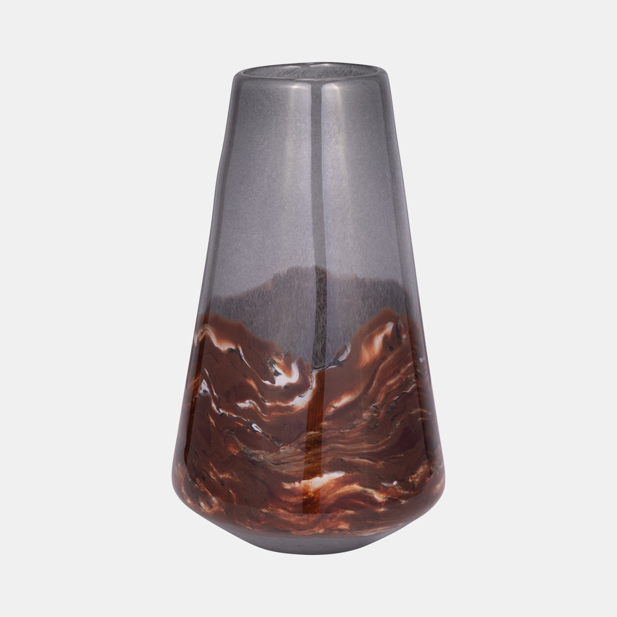 Glass, 14" Vase Grey/brown from Sagebrook Home - Luna Furniture