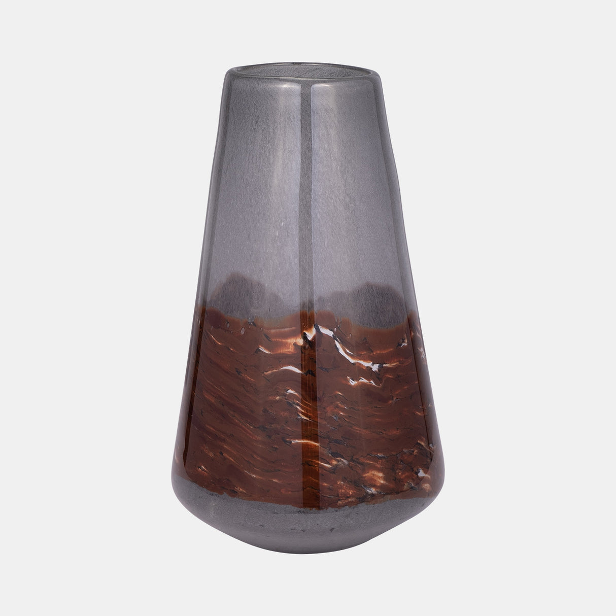 Glass, 14" Vase Grey/brown from Sagebrook Home - Luna Furniture