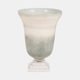 Glass, 14" Vase On Marble Base, Sage/ivory Kd from Sagebrook Home - Luna Furniture