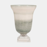 Glass, 14" Vase On Marble Base, Sage/ivory Kd from Sagebrook Home - Luna Furniture