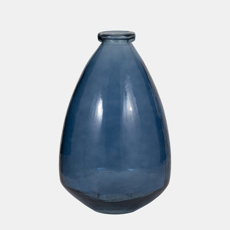 Glass, 15" Balloon Vase, Blue from Sagebrook Home - Luna Furniture