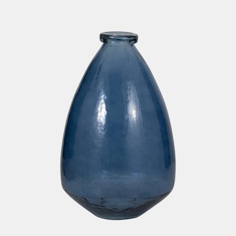 Glass, 15" Balloon Vase, Blue from Sagebrook Home - Luna Furniture