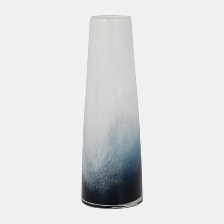 Glass, 15" Blue Waters Vase, Blue/white from Sagebrook Home - Luna Furniture