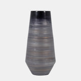 Glass, 15" Enameled Vase, Gray/black from Sagebrook Home - Luna Furniture