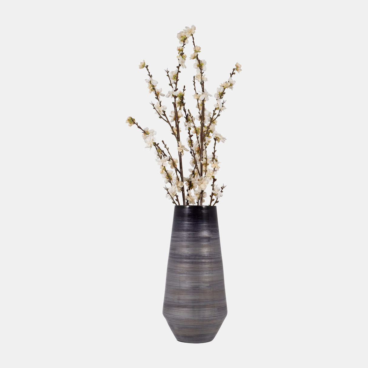 Glass, 15" Enameled Vase, Gray/black from Sagebrook Home - Luna Furniture