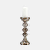 Glass, 15"h, Bubbly Candle Holder, Brown - 17453-05