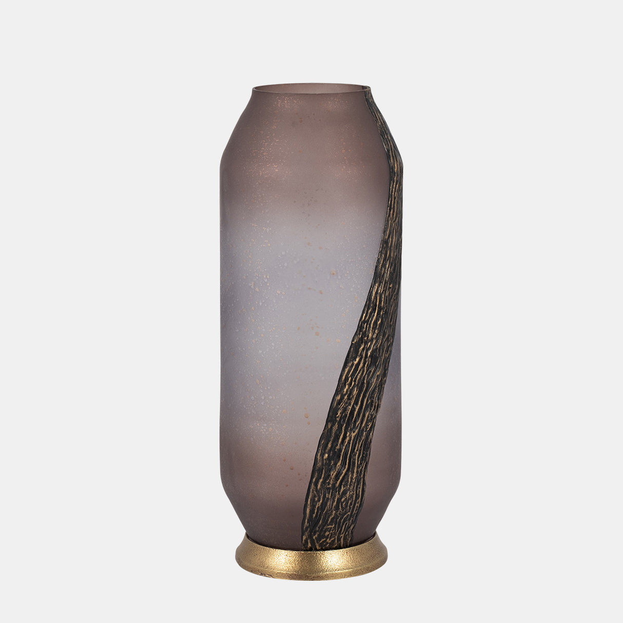 Glass, 15" Metallic Detail Vase, Blush from Sagebrook Home - Luna Furniture