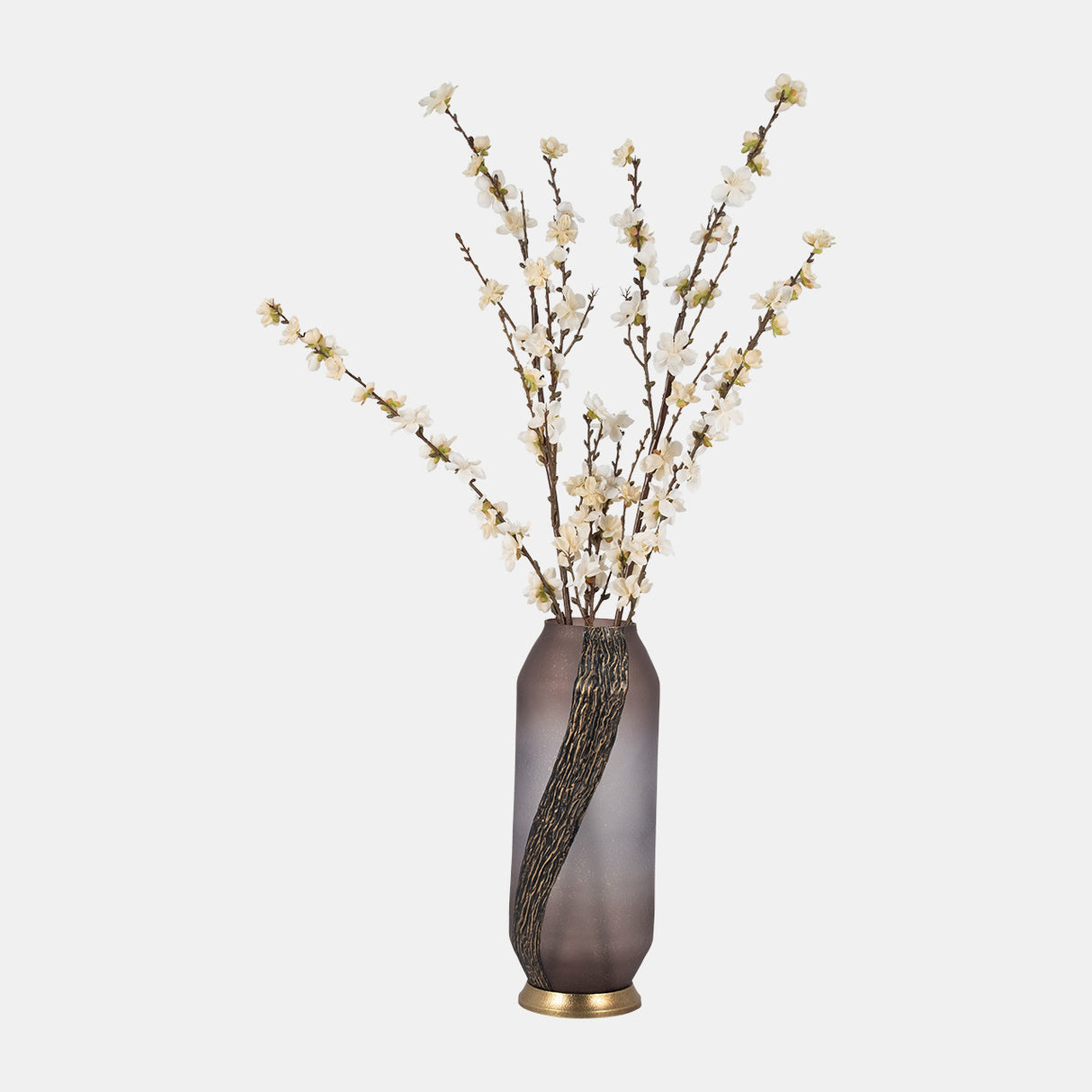 Glass, 15" Metallic Detail Vase, Blush from Sagebrook Home - Luna Furniture