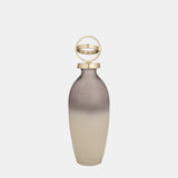 Glass,16",bottle W/sphere Lid,white/gold from Sagebrook Home - Luna Furniture