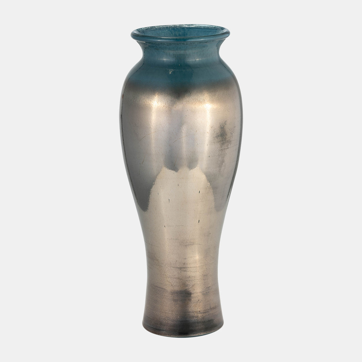 Glass, 16"h Olpe Vase, Teal from Sagebrook Home - Luna Furniture