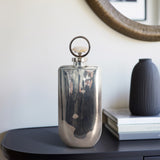 Glass, 16" Metallic Bottle W/ Stone Top, Silver from Sagebrook Home - Luna Furniture