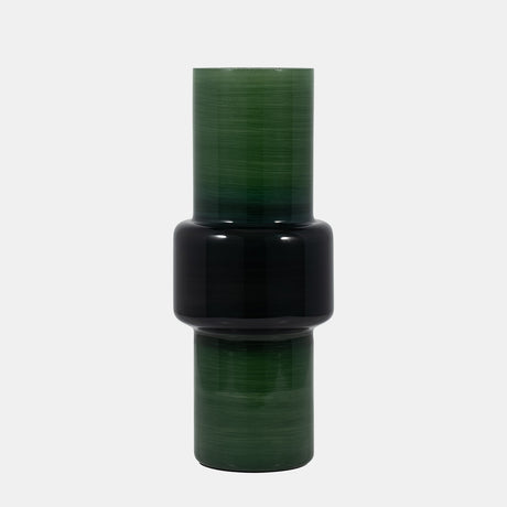 Glass, 16" Modern Cylinder Vase, Green from Sagebrook Home - Luna Furniture