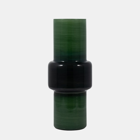 Glass, 16" Modern Cylinder Vase, Green from Sagebrook Home - Luna Furniture