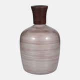 Glass, 16" Wooden Top Vase, Blush from Sagebrook Home - Luna Furniture