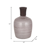 Glass, 16" Wooden Top Vase, Blush from Sagebrook Home - Luna Furniture