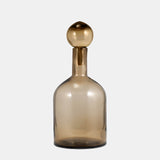 Glass, 17" Bottle W/ Stopper Taupe from Sagebrook Home - Luna Furniture