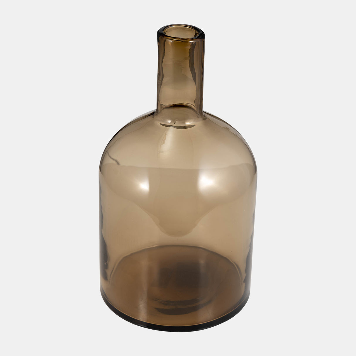 Glass, 17" Bottle W/ Stopper Taupe from Sagebrook Home - Luna Furniture