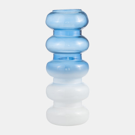 Glass, 17"h Accordion Vase, Blue from Sagebrook Home - Luna Furniture