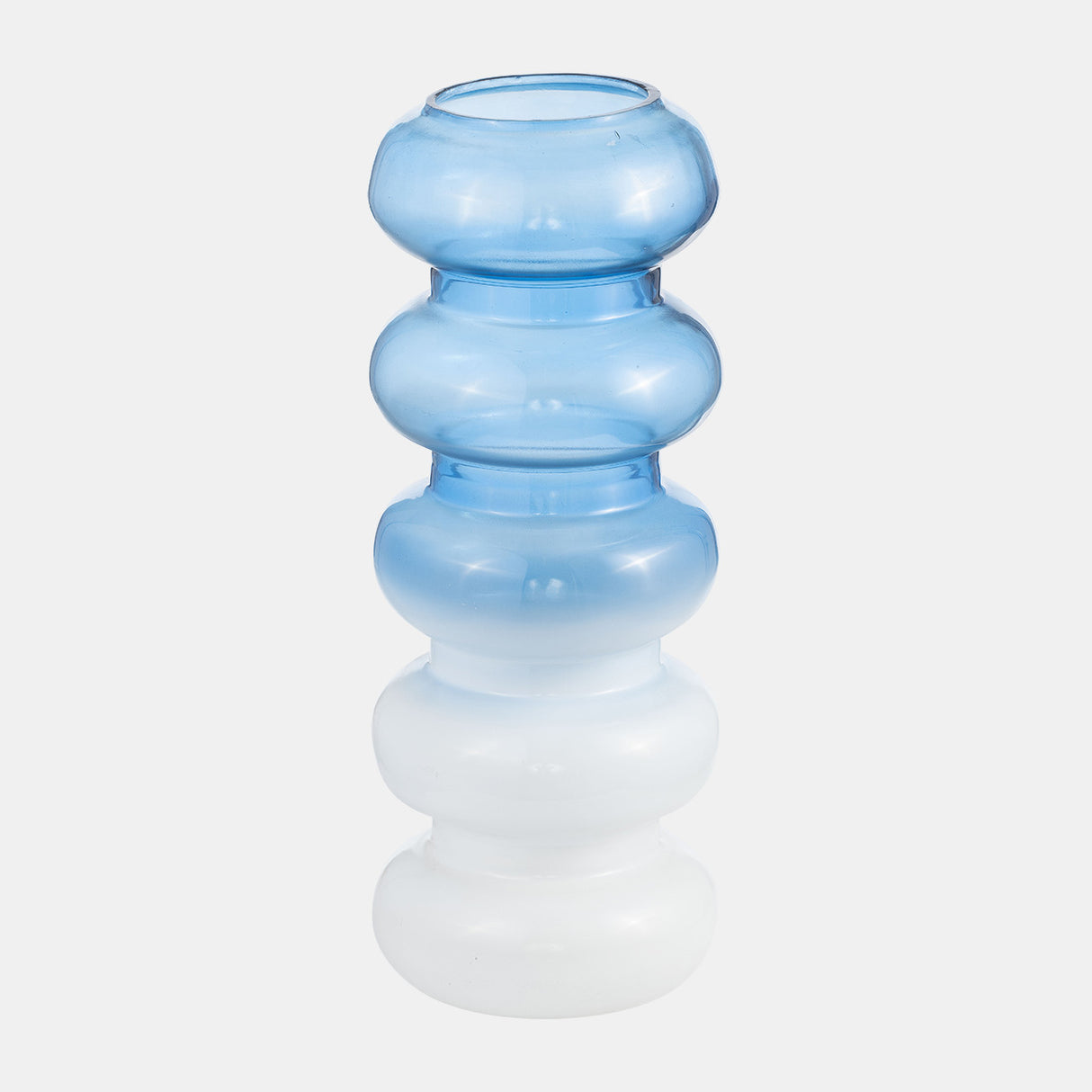 Glass, 17"h Accordion Vase, Blue from Sagebrook Home - Luna Furniture