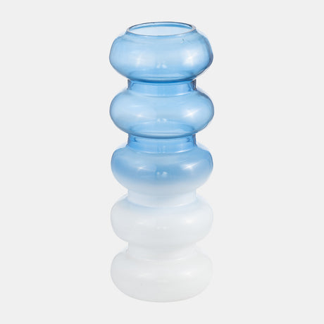 Glass, 17"h Accordion Vase, Blue from Sagebrook Home - Luna Furniture