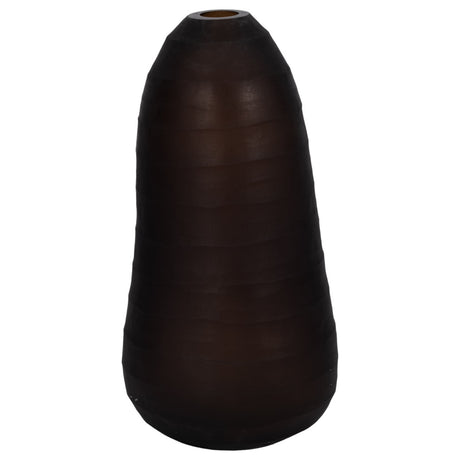 Glass, 17" Ridged Vase, Smokey Brown from Sagebrook Home - Luna Furniture