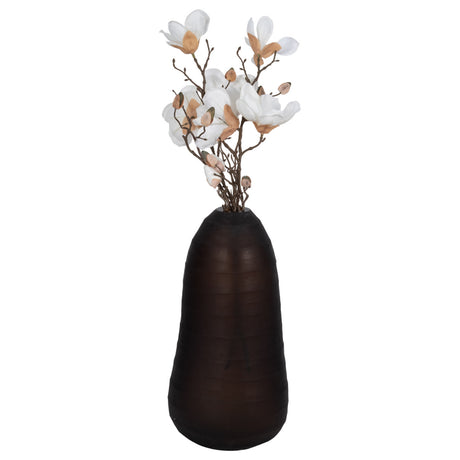 Glass, 17" Ridged Vase, Smokey Brown from Sagebrook Home - Luna Furniture