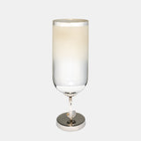 Glass, 17" Vase W/ Metal Base Stone Accent, Pearl from Sagebrook Home - Luna Furniture