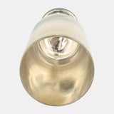 Glass, 17" Vase W/ Metal Base Stone Accent, Pearl from Sagebrook Home - Luna Furniture