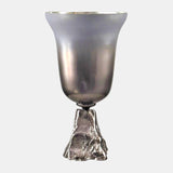 Glass, 18" 2-tone Chalice Vase, Metallic Kd from Sagebrook Home - Luna Furniture