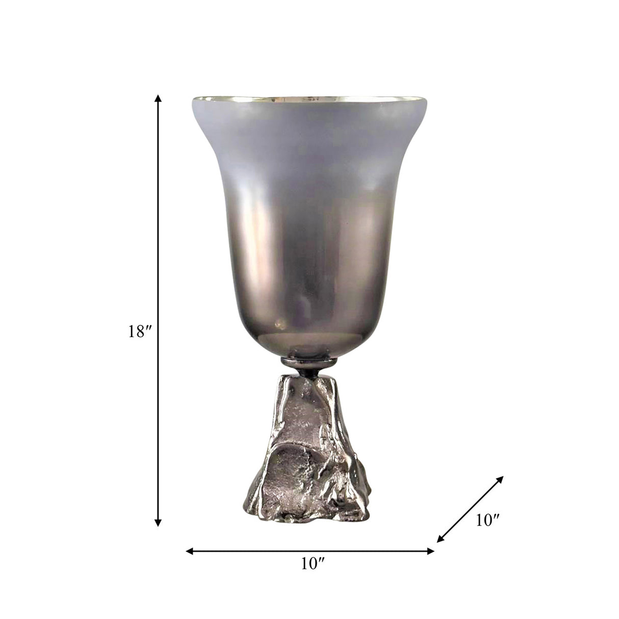 Glass, 18" 2-tone Chalice Vase, Metallic Kd from Sagebrook Home - Luna Furniture