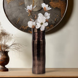 Glass, 18" Textured Enamel Vase, Bronze from Sagebrook Home - Luna Furniture