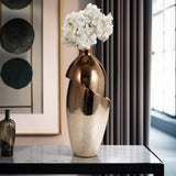 Glass, 19" Abstract Vase, Bronze from Sagebrook Home - Luna Furniture