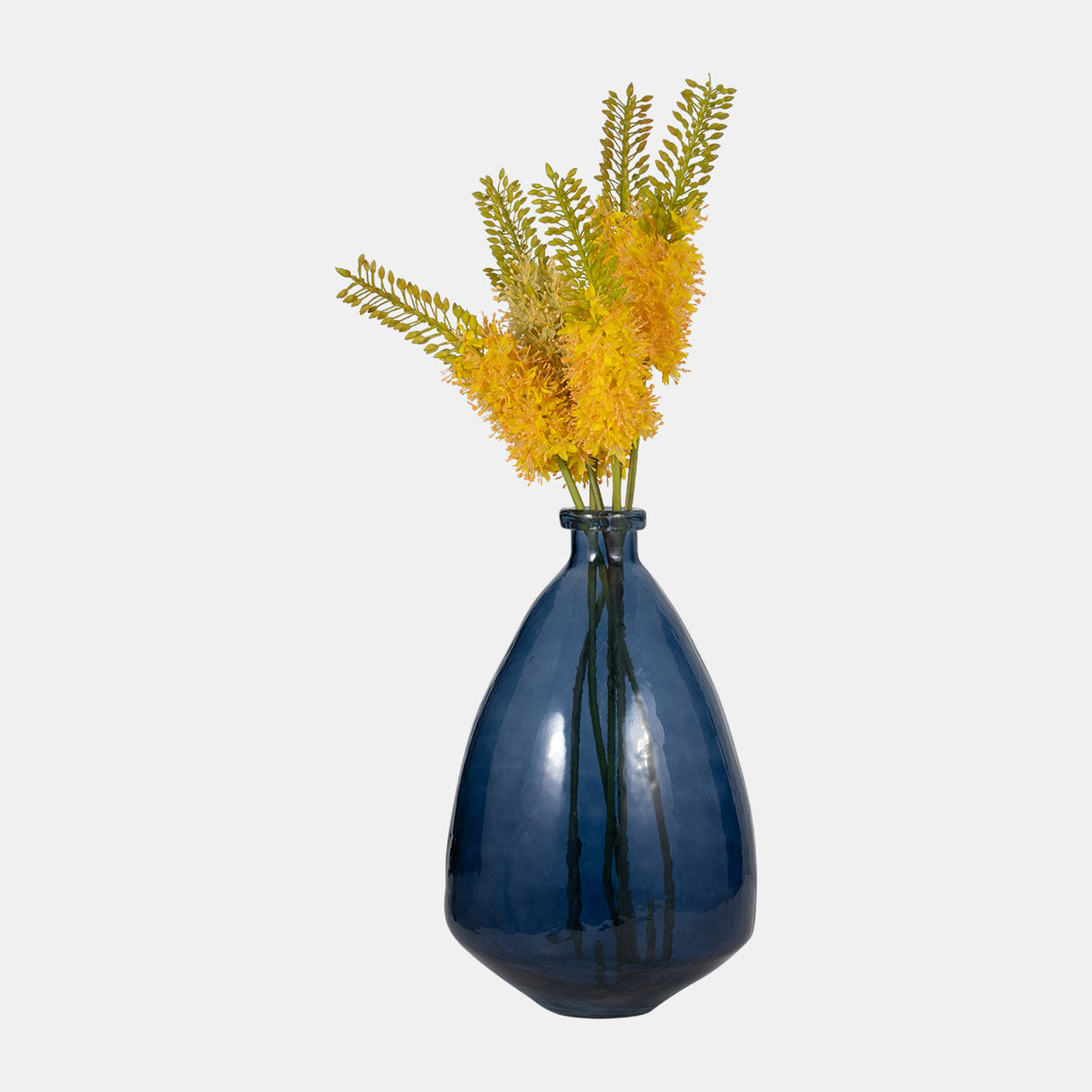 Glass, 19" Balloon Vase, Blue from Sagebrook Home - Luna Furniture