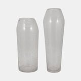 Glass, 19" Floor Vase Bubble Clear from Sagebrook Home - Luna Furniture