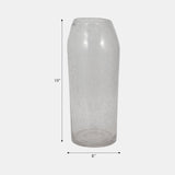 Glass, 19" Floor Vase Bubble Clear from Sagebrook Home - Luna Furniture