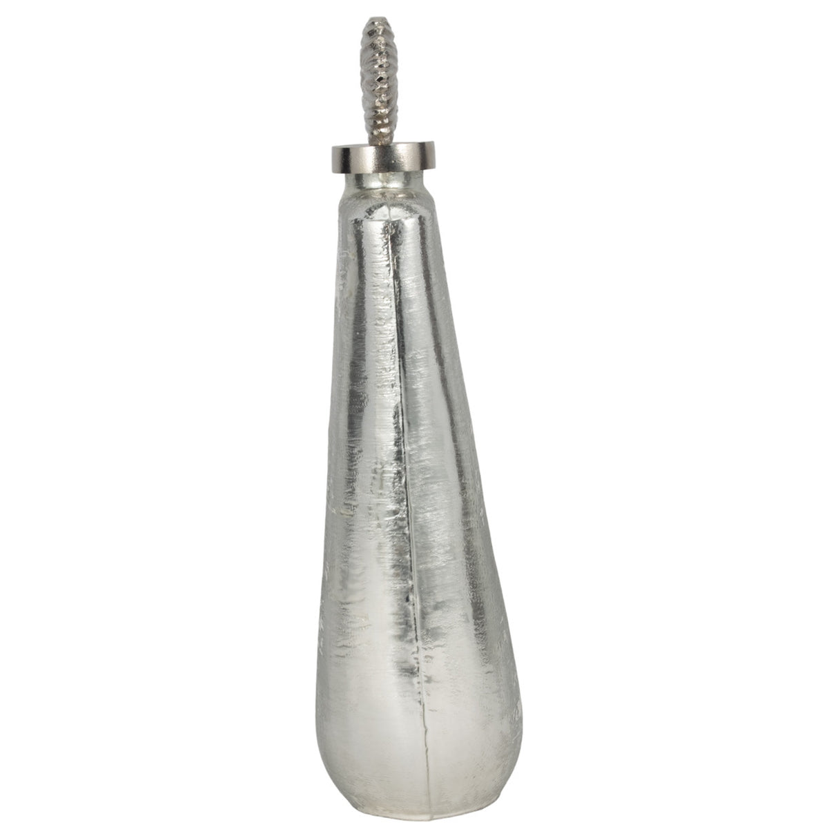 Glass, 19" Metallic Bottle Orb Topper, Silver from Sagebrook Home - Luna Furniture