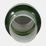 Glass, 19" Modern Cylinder Vase, White/green from Sagebrook Home - Luna Furniture