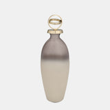 Glass,20",bottle W/sphere Lid,white/gold from Sagebrook Home - Luna Furniture