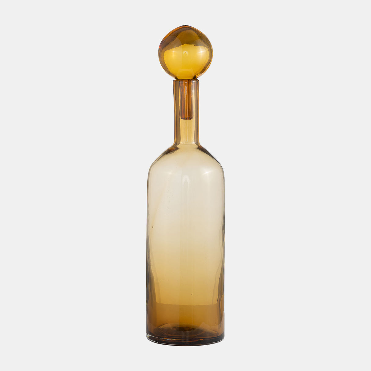 Glass, 20" Bottle W/ Stopper Amber from Sagebrook Home - Luna Furniture