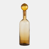 Glass, 20" Bottle W/ Stopper Amber from Sagebrook Home - Luna Furniture