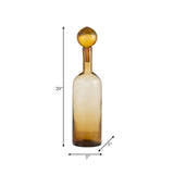 Glass, 20" Bottle W/ Stopper Amber from Sagebrook Home - Luna Furniture