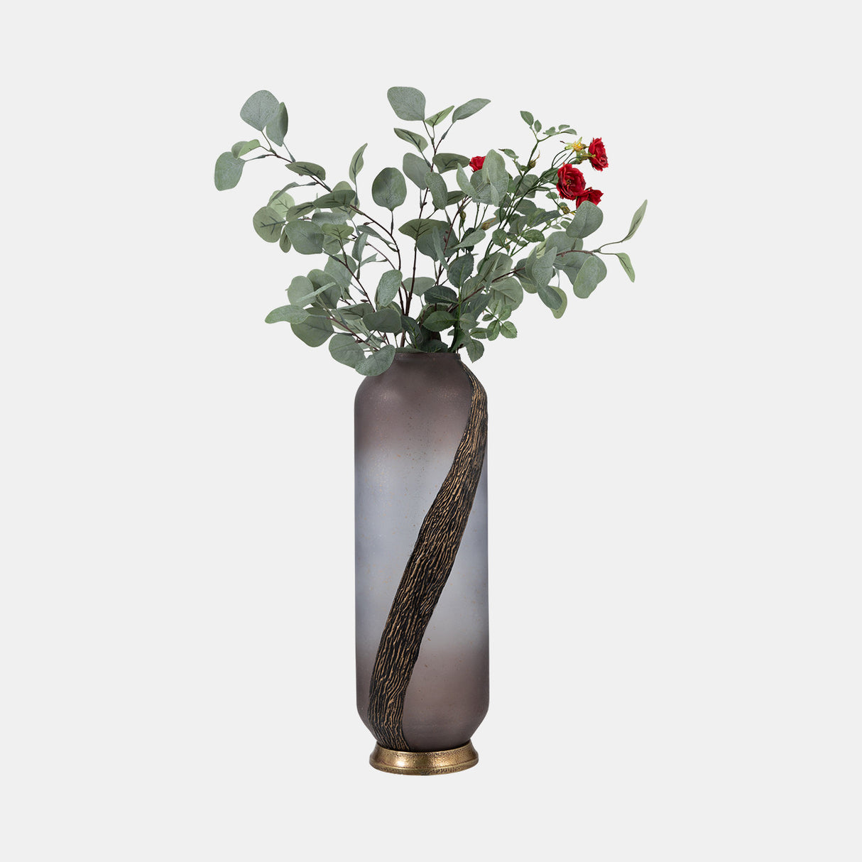 Glass, 20" Metallic Detail Vase, Blush from Sagebrook Home - Luna Furniture