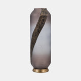 Glass, 20" Metallic Detail Vase, Blush from Sagebrook Home - Luna Furniture