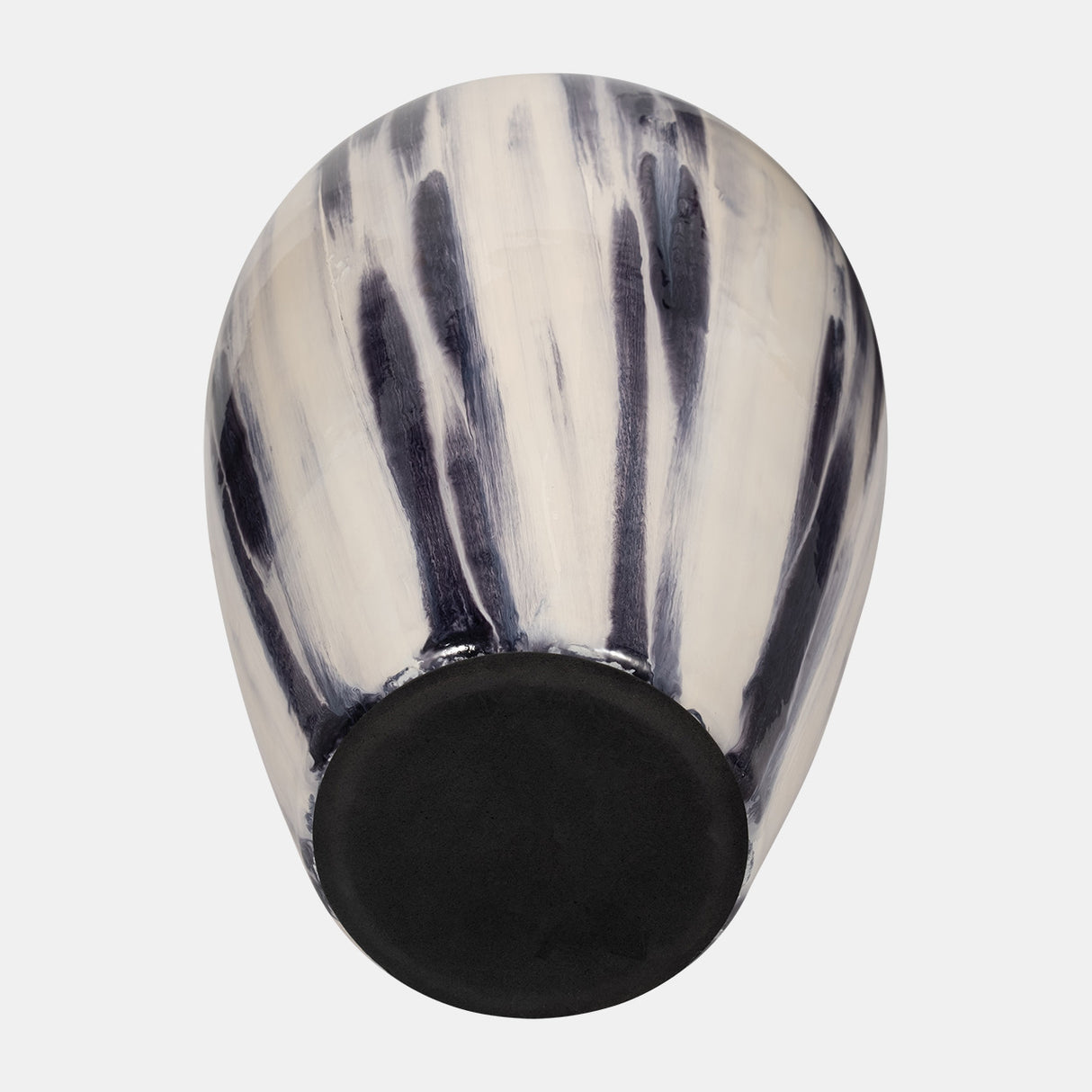 Glass, 20" Striped Vase, Black/white from Sagebrook Home - Luna Furniture