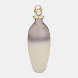 Glass,22",bottle W/sphere Lid,white/gold from Sagebrook Home - Luna Furniture