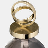 Glass,22",bottle W/sphere Lid,white/gold from Sagebrook Home - Luna Furniture