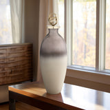 Glass,22",bottle W/sphere Lid,white/gold from Sagebrook Home - Luna Furniture