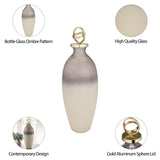 Glass,22",bottle W/sphere Lid,white/gold from Sagebrook Home - Luna Furniture